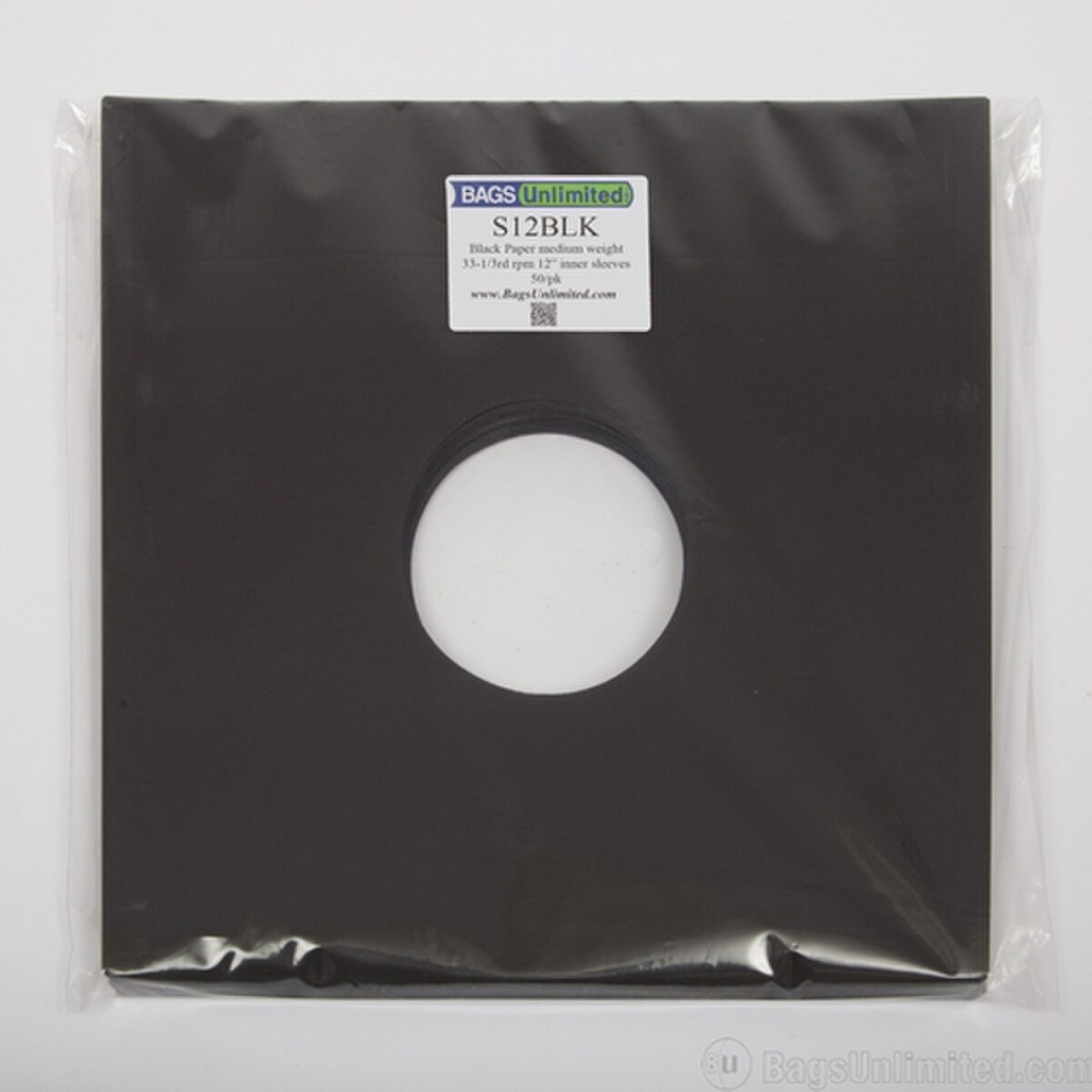 12'' Black Paper Record Sleeves. Fi